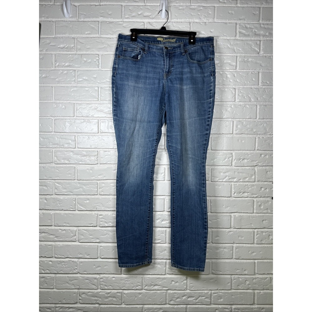 Old Navy Size 12 Long Sweetheart Jeans Y2K Medium Wash Stretch Skinny Denim